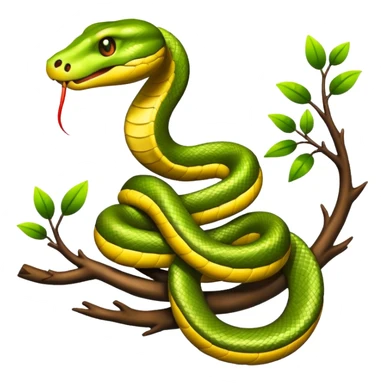 Snake wrapped around a glowing branch sticker