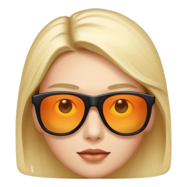 Sunglasses sliding down slightly, glowing eyes behind sticker