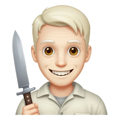 Creepy guy with a knive and smiling sticker