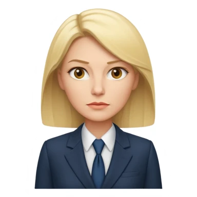 serious blond business woman in her forties in full suit sticker