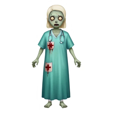 zombie hospital patient in hospital gown sticker