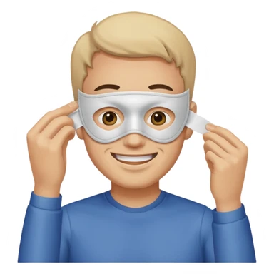 Un homme heureux qui enlève son masque de personne heureuse mais qui est malheureux au fond sticker