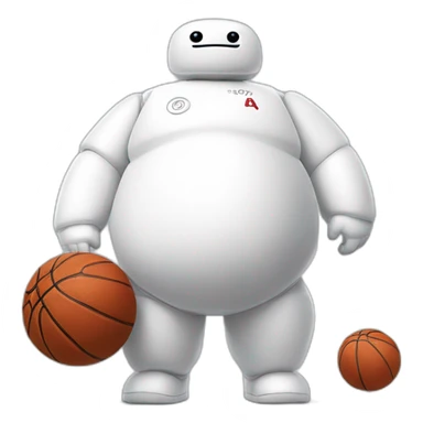 baymax as a basketball player sticker