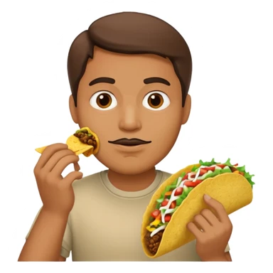 Man with no nose eating taco sticker