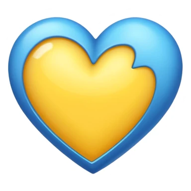 Fusiona un corazón amarilla con uno azul sticker