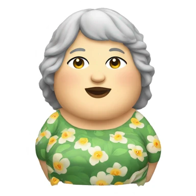 fat lady wearing a mumu, very short gray hair, in a swamp sticker