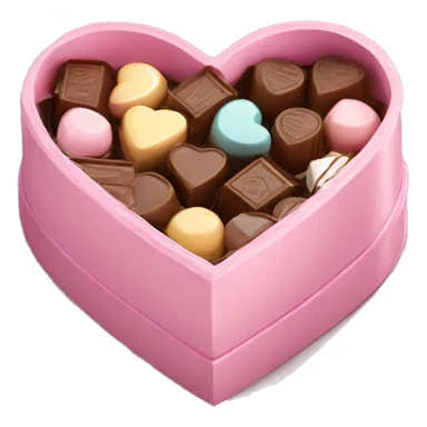 Pastel pink heart shaped box with chocolates in it sticker