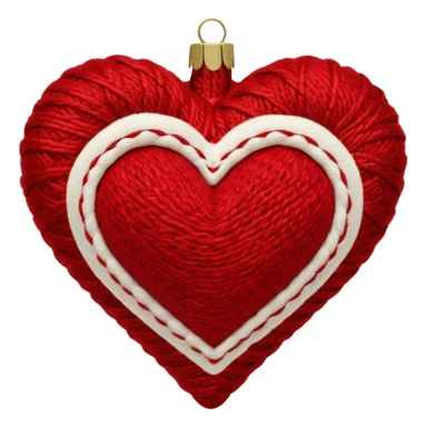 Melrose embroidered wool red heart ornament sticker