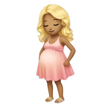 pregnant girl blonde  under rainbow sky sticker