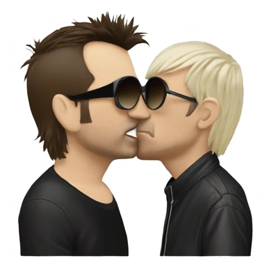 Bono from u2 kissing Liam Gallagher from Oasis sticker