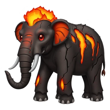 Magma+🦣+lava and cracks into a living creature with glowing red eyes I call lava mammoth 🦣 {hellephant} sticker