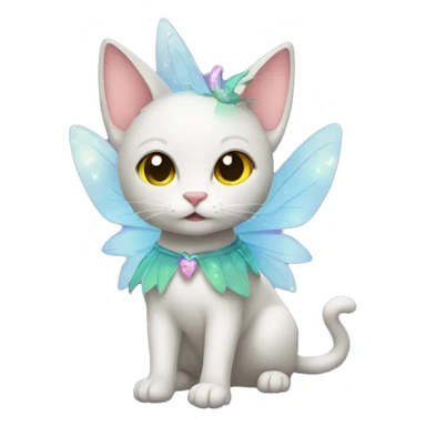 a cat wearing a fairy costume sticker
