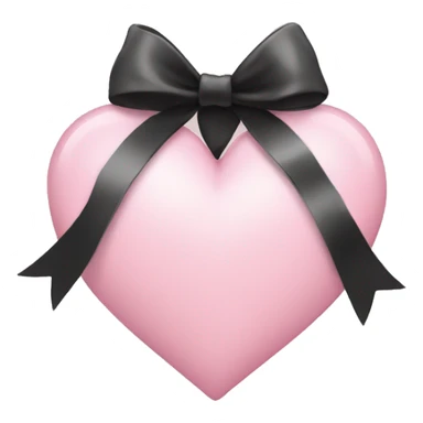 light pink heart with a black bow  sticker