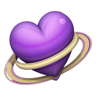 Purple heart shape Saturn sticker