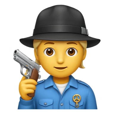 As un emoji que se vea la cabeza nada más con una gorra de lado y que no tenga aspecto infantil con una pistola  sticker