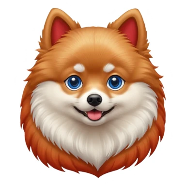 Pomeranian With Red Skin Blue eyes And Blue Tail sticker