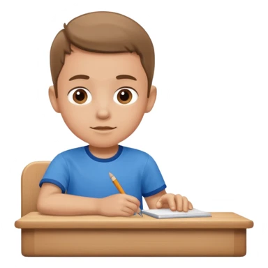 child sitting in a school desk sticker