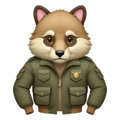 Animal wearing bullet proof jocket sticker