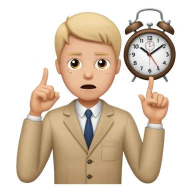 Emoji saying now maybe a clock and ur pointing at it like times up maybe sticker