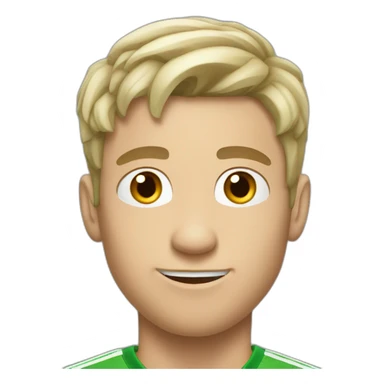 young white man with short hair goofy soccer player sticker