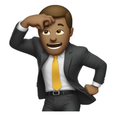 finance bro aggressively dabbing sticker