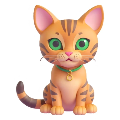 A small Bengal cat with green eyes, looks fun sticker