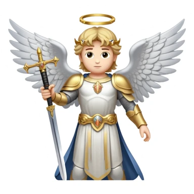 Archangel Michael with sword and wings and halo sticker
