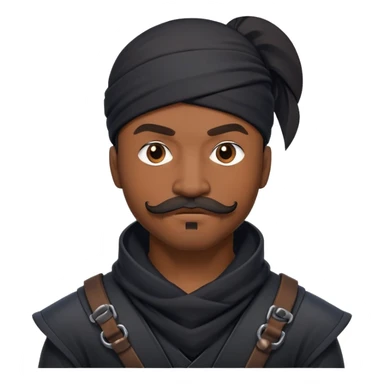 african-american web developer mustache mercenary black asymmetrical ninja hacker sticker