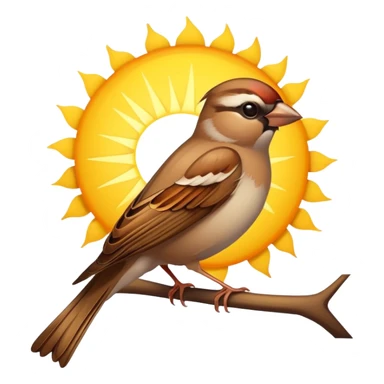 Sparrow on the sun sticker