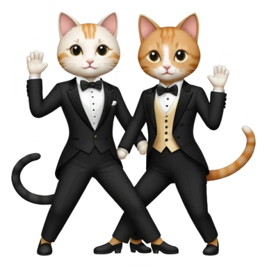 Cats couple tango dancing  sticker
