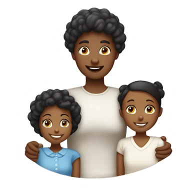 Família pai branco com esposa negra e filha menina e menino sticker