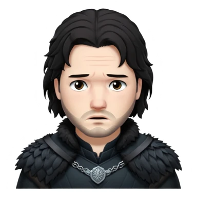 Jon Snow Sad from Games of throne character face only younger sticker