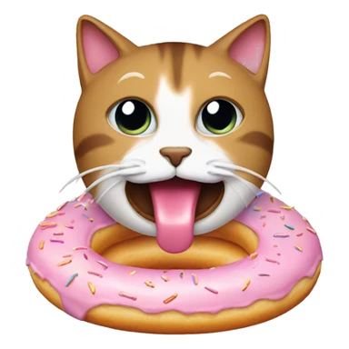 cat eating donut sticker
