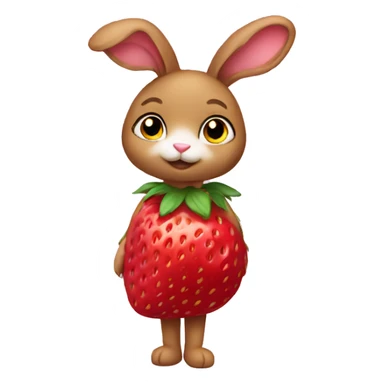 A bunny wearing strawberry blouse  sticker