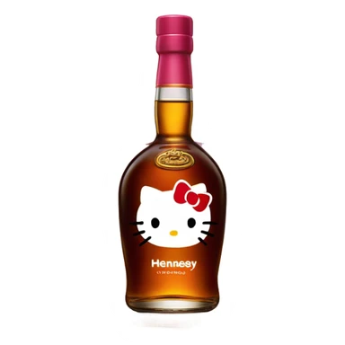 Hennessy bottle with hello Kitty sticker