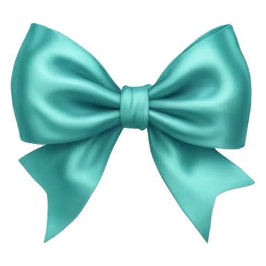 Realistic pastel teal blue silk bow sticker