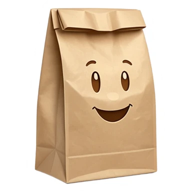Brown Self-Standing Paper Lunch Bags  sticker