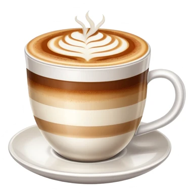 cappuccino in a cup with foam art sticker