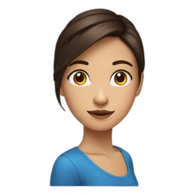 fille brune au yeux bleu sticker