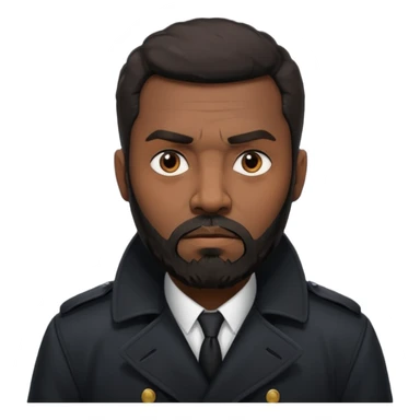 black bearded man in black in black trenchcoat  sticker