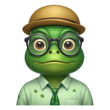frog with glasses and shirt sticker