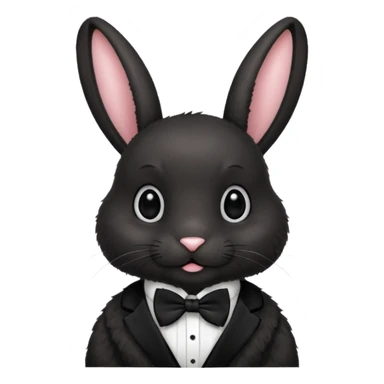 black bunny with bowtie sticker