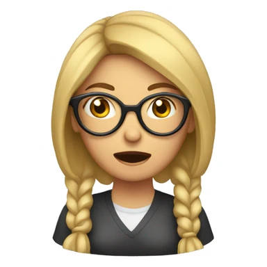 Woman with glasses shocked hand on his head sticker