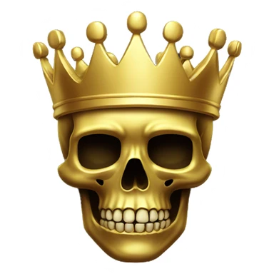 Golden smooth Skull with crown sticker