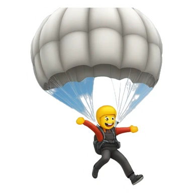 man jumping with a parachute sticker