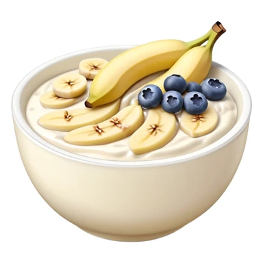 yogurt bowl banana and bluberries with peanut butter and honey on top sticker