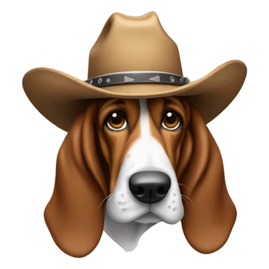 Basset hound with cowboy hat sticker
