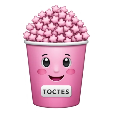 pink popcorn with cinema tickets sticker