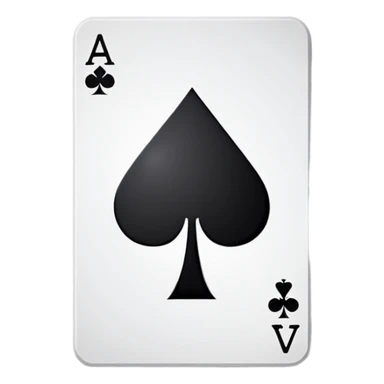 ace of spades playing card symbol, classic emoji style, simple sticker
