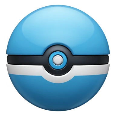 vibrant blue pokeball emoji with a black stripe and highlights sticker